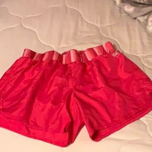 Shorts size M pink with strips at top